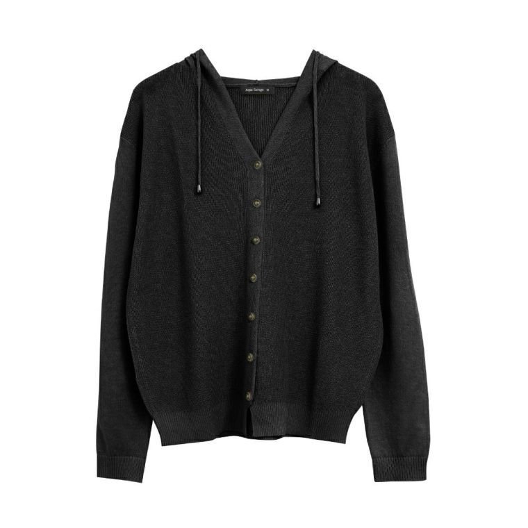 【アクアガレージ/aquagarage】の透かし編みサマーニットカーデ インテリア・キッズ・メンズ・レディースファッション・服の通販 founy(ファニー) 　ファッション　Fashion　レディースファッション　Fashion for Women　トップス・カットソー　Cut & Sew Tops　ニット　Knit Tops & Sweaters　カーディガン・羽織り　Layered Style Cardigans　送料無料　Free Shipping　カーディガン　Cardigan, Knitwear　プチプライス・低価格　Affordable / Budget Price　透かし　Cut-Out, Lacework　ブラック|ID: prp329100003785127 ipo3291000000024907491