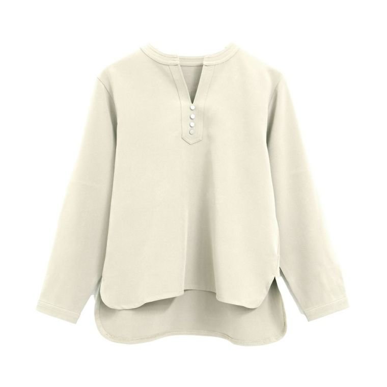 【アクアガレージ/aquagarage】のキーネックブラウス インテリア・キッズ・メンズ・レディースファッション・服の通販 founy(ファニー) 　ファッション　Fashion　レディースファッション　Fashion for Women　トップス・カットソー　Cut & Sew Tops　シャツ・ブラウス・オフィスカジュアル　Elegant Blouses & Button-Ups　送料無料　Free Shipping　クール　Cool, Chic　デコルテ　Décolleté, Neckline　トレンド　Trend, Trending Now　フロント　Front, Front Design　プチプライス・低価格　Affordable / Budget Price　エレガント 上品　Elegant　サンドベージュ|ID: prp329100003785178 ipo3291000000024907694
