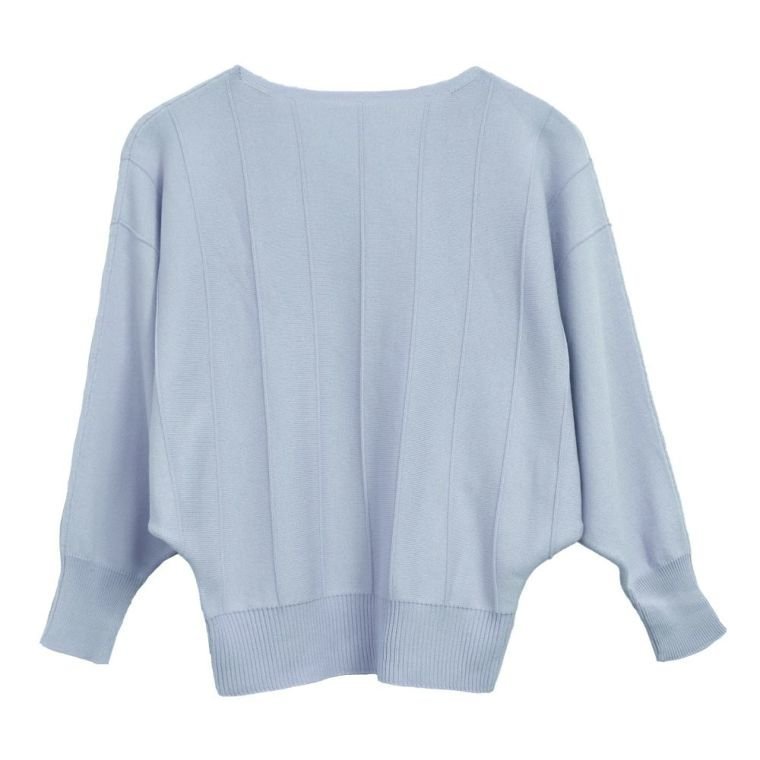 【アクアガレージ/aquagarage】のストライプドルマンニット インテリア・キッズ・メンズ・レディースファッション・服の通販 founy(ファニー) 　ファッション　Fashion　レディースファッション　Fashion for Women　トップス・カットソー　Cut & Sew Tops　ニット　Knit Tops & Sweaters　送料無料　Free Shipping　シンプル　Simple, Minimal　セーター　Sweater, Knitwear　プチプライス・低価格　Affordable / Budget Price　ライトブルー|ID: prp329100003785185 ipo3291000000024907730
