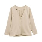 【アクアガレージ/aquagarage】の【セットアップ可】リラクシーノーカラーロング丈ジャケット セットアップ可 ベージュ|ID: prp329100003785187 ipo3291000000024907739