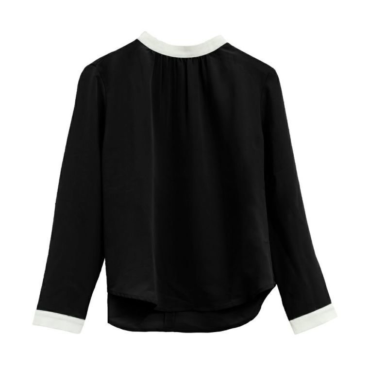 【アクアガレージ/aquagarage】のバイカラーギャザーブラウス インテリア・キッズ・メンズ・レディースファッション・服の通販 founy(ファニー) 　ファッション　Fashion　レディースファッション　Fashion for Women　トップス・カットソー　Cut & Sew Tops　シャツ・ブラウス・オフィスカジュアル　Elegant Blouses & Button-Ups　送料無料　Free Shipping　なめらか　Smooth, Silky Texture　ギャザー　Gathered, Ruffled　プチプライス・低価格　Affordable / Budget Price　ブラック|ID: prp329100003785213 ipo3291000000024907853