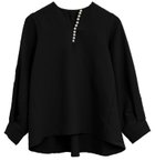【アクアガレージ/aquagarage】のパール付きキーネックブラウス ブラック|ID: prp329100003785237 ipo3291000000024907954