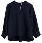 【アクアガレージ/aquagarage】のパール付きキーネックブラウス ネイビー|ID: prp329100003785237 ipo3291000000024907955