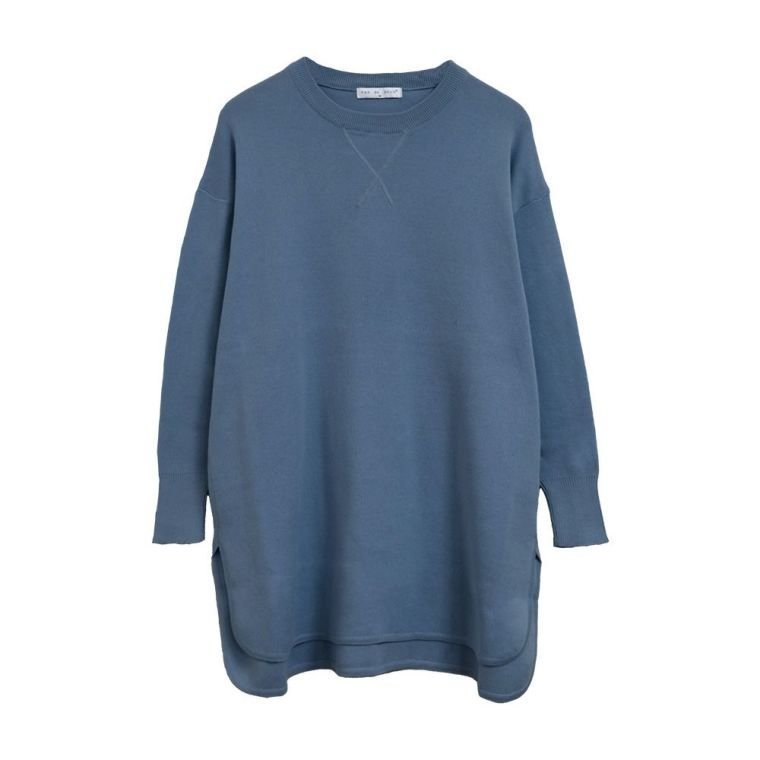 【アクアガレージ/aquagarage】のスウェットライクニットチュニック インテリア・キッズ・メンズ・レディースファッション・服の通販 founy(ファニー) 　ファッション　Fashion　レディースファッション　Fashion for Women　トップス・カットソー　Cut & Sew Tops　ニット　Knit Tops & Sweaters　レディースパーカー・カジュアルフーディー　Casual Hoodies & Sweatshirts　スウェット・クルーネックトップス　Sweatshirts & Crewnecks / Relaxed Fit Sweat Tops　セーター　Sweater, Knitwear　チュニック　Tunic, Long Top　プチプライス・低価格　Affordable / Budget Price　リラックス　Relax, Relaxed Fit　ネイビーブルー|ID: prp329100003785320 ipo3291000000030575684