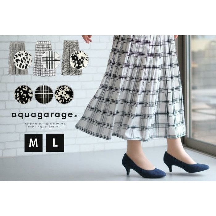 【アクアガレージ/aquagarage】の【最終値下げ価格】総柄プリーツロングスカート 人気、トレンドファッション・服の通販 founy(ファニー) 　ファッション　Fashion　レディースファッション　Fashion for Women　スカート　Skirts　ロングスカート　Long Skirts / Maxi & Midi Skirts　ショーツ　Shorts, Short Pants　チェック　Check, Plaid, Tartan　パターン　Pattern, Design Print　ヒョウ　Leopard, Animal Print　フェミニン　Feminine, Girly　フレア　Flare, Flared　プチプライス・低価格　Affordable / Budget Price　プリーツ　Pleats, Pleated　エレガント 上品　Elegant　楽ちん　Easy Fit, Comfortable　 other-1|ID: prp329100003785327 ipo3291000000035647564