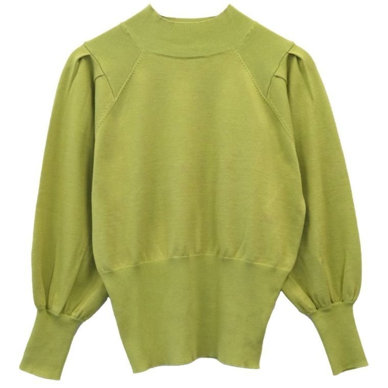 【アクアガレージ/aquagarage】のショルダータックニットトップス インテリア・キッズ・メンズ・レディースファッション・服の通販 founy(ファニー) 　ファッション　Fashion　レディースファッション　Fashion for Women　トップス・カットソー　Cut & Sew Tops　ニット　Knit Tops & Sweaters　送料無料　Free Shipping　セーター　Sweater, Knitwear　ハイネック　High Neck, Mock Neck　バランス　Balance, Style Balance　プチプライス・低価格　Affordable / Budget Price　ボトム　Bottoms, Lower Wear　ライム|ID: prp329100003785345 ipo3291000000024908378