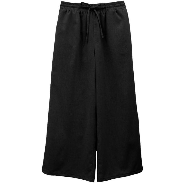【アクアガレージ/aquagarage】のリネンタッチワイドパンツ インテリア・キッズ・メンズ・レディースファッション・服の通販 founy(ファニー) 　ファッション　Fashion　レディースファッション　Fashion for Women　パンツ　Pants & Trousers　送料無料　Free Shipping　プチプライス・低価格　Affordable / Budget Price　ブラック|ID: prp329100003785387 ipo3291000000024908563
