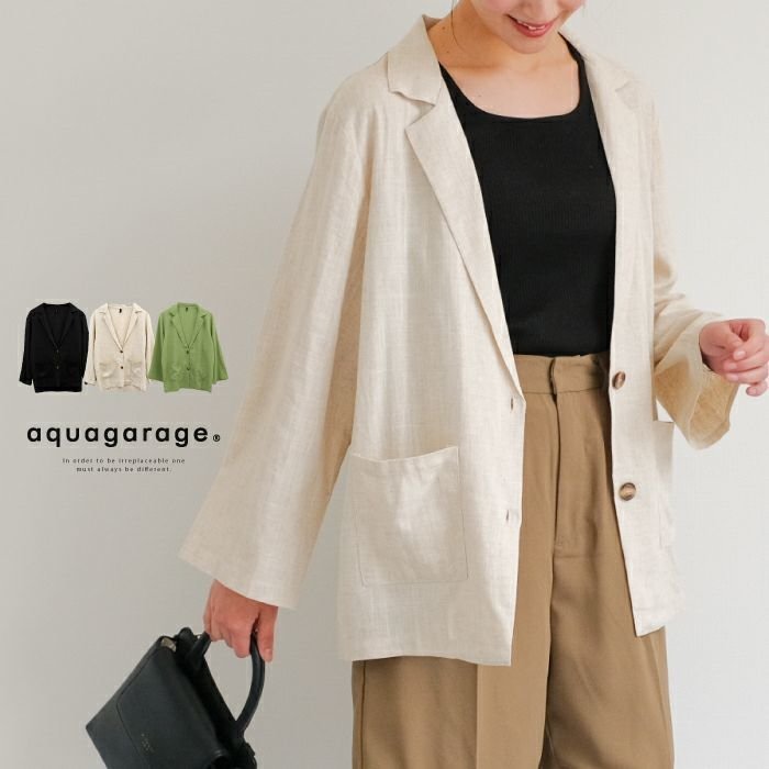 【アクアガレージ/aquagarage】の【最終値下げ価格】リネンブレンドジャケット 人気、トレンドファッション・服の通販 founy(ファニー) 　ファッション　Fashion　レディースファッション　Fashion for Women　アウター　Coat / Outerwear Collection　レディースジャケット・軽アウター　Jackets　ジャケット　Jacket, Outerwear　プチプライス・低価格　Affordable / Budget Price　 other-1|ID: prp329100003785396 ipo3291000000035647607