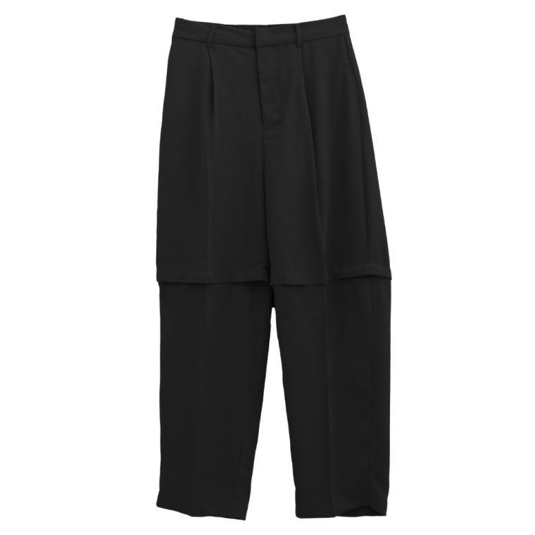 【アクアガレージ/aquagarage】の【最終値下げ価格】セパレートストレートパンツ インテリア・キッズ・メンズ・レディースファッション・服の通販 founy(ファニー) 　ファッション　Fashion　レディースファッション　Fashion for Women　パンツ　Pants & Trousers　ハーフ　Half, Half-Length　プチプライス・低価格　Affordable / Budget Price　ブラック|ID: prp329100003785410 ipo3291000000033318646