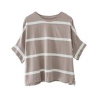 【アクアガレージ/aquagarage】のボーダーオーバーサイズドルマンカットソー ベージュ×オフホワイト|ID: prp329100003785412 ipo3291000000024908671