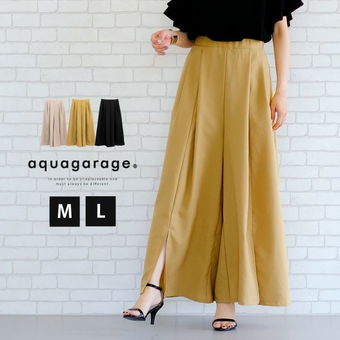 【アクアガレージ/aquagarage】の【最終値下げ価格】リネンライクスリット入りワイドパンツ インテリア・キッズ・メンズ・レディースファッション・服の通販 founy(ファニー) https://founy.com/ ファッション Fashion レディースファッション Fashion for Women パンツ Pants & Trousers プチプライス・低価格 Affordable / Budget Price ワイド Wide, Wide Fit |ID: prp329100003785432 ipo3291000000034094423
