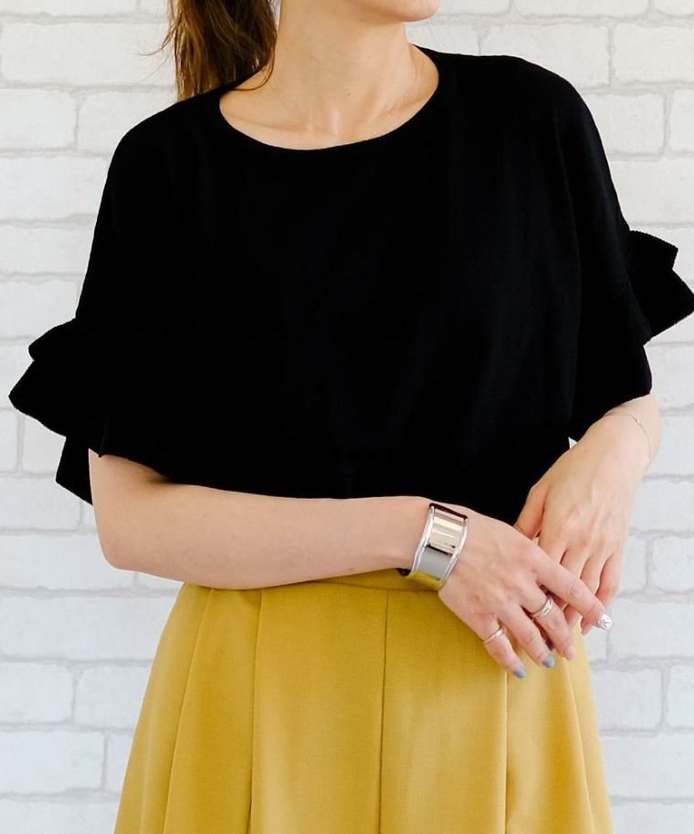 【アクアガレージ/aquagarage】の【最終値下げ価格】袖フリルサマーニットトップス 人気、トレンドファッション・服の通販 founy(ファニー) 　ファッション　Fashion　レディースファッション　Fashion for Women　トップス・カットソー　Cut & Sew Tops　ニット　Knit Tops & Sweaters　セーター　Sweater, Knitwear　プチプライス・低価格　Affordable / Budget Price　 other-1|ID: prp329100003785437 ipo3291000000035647496