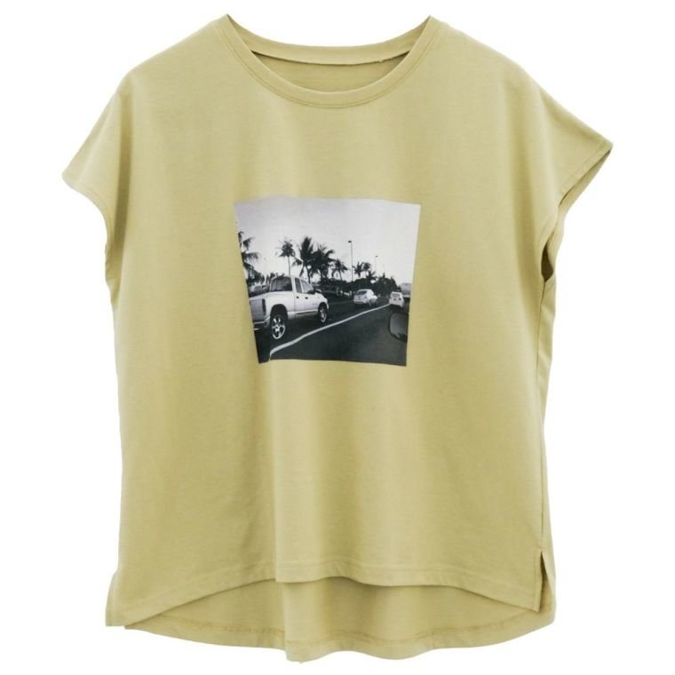 【アクアガレージ/aquagarage】のフォトプリントTシャツ インテリア・キッズ・メンズ・レディースファッション・服の通販 founy(ファニー) 　ファッション　Fashion　レディースファッション　Fashion for Women　トップス・カットソー　Cut & Sew Tops　シャツ・ブラウス・オフィスカジュアル　Elegant Blouses & Button-Ups　ロングTシャツ・Tシャツ　Longline T-Shirts & Tees　カットソー・ベーシックTシャツ　Cut-and-Sewn Tops / Stretch Tees & Basics　送料無料　Free Shipping　カットソー　Cut and Sewn Top　シンプル　Simple, Minimal　プチプライス・低価格　Affordable / Budget Price　プリント　Print, Printed Pattern　ピスタチオ|ID: prp329100003785476 ipo3291000000024908948