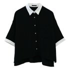 【アクアガレージ/aquagarage】のメンズライククレリックシャツ|配色襟でこなれ感アップ|春夏秋の主役級シャツ| ブラック|ID: prp329100003785481 ipo3291000000024908967