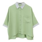 【アクアガレージ/aquagarage】のメンズライククレリックシャツ|配色襟でこなれ感アップ|春夏秋の主役級シャツ| ペールグリーン|ID: prp329100003785481 ipo3291000000024908969
