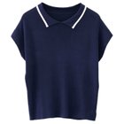 【アクアガレージ/aquagarage】の配色ライン襟付きサマーニット ネイビー|ID: prp329100003785490 ipo3291000000024909001
