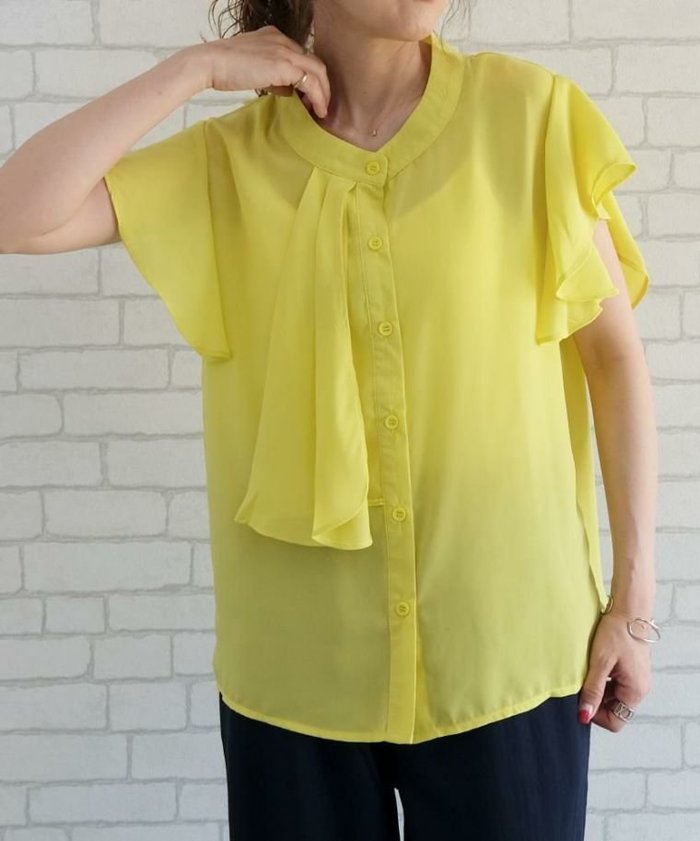 【アクアガレージ/aquagarage】の【最終値下げ価格】スカーフタイフリル袖ブラウス インテリア・キッズ・メンズ・レディースファッション・服の通販 founy(ファニー) https://founy.com/ ファッション Fashion レディースファッション Fashion for Women トップス・カットソー Cut & Sew Tops シャツ・ブラウス・オフィスカジュアル Elegant Blouses & Button-Ups ボリューム袖・フリルスリーブブラウス Voluminous & Ruffle Sleeves / Puffy Sleeve Tops フレア Flare, Flared プチプライス・低価格 Affordable / Budget Price |ID: prp329100003785491 ipo3291000000035646796