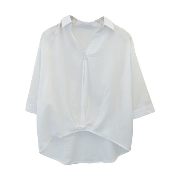 【アクアガレージ/aquagarage】のフロントクロススキッパーシャツ インテリア・キッズ・メンズ・レディースファッション・服の通販 founy(ファニー) 　ファッション　Fashion　レディースファッション　Fashion for Women　トップス・カットソー　Cut & Sew Tops　シャツ・ブラウス・オフィスカジュアル　Elegant Blouses & Button-Ups　送料無料　Free Shipping　デニム　Denim, Jeans Material　フロント　Front, Front Design　プチプライス・低価格　Affordable / Budget Price　ロールアップ　Roll-Up, Cuffed Hem　夏　Summer　春　Spring　秋　Autumn　ホワイト|ID: prp329100003785663 ipo3291000000024909683