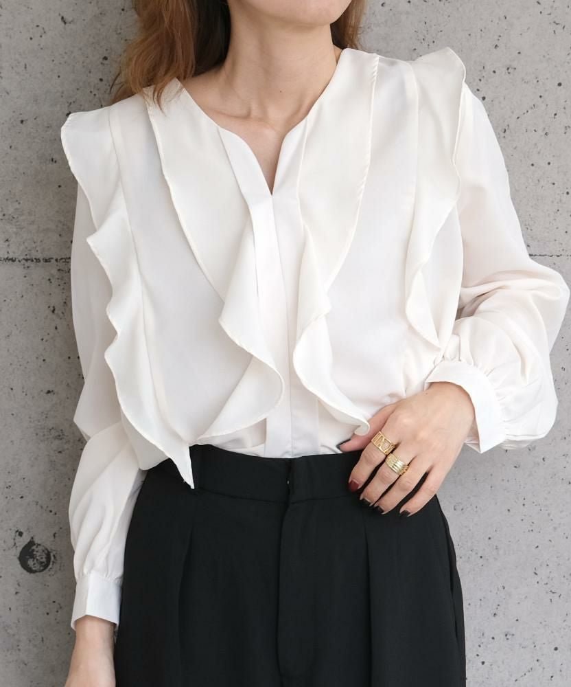 【アクアガレージ/aquagarage】のダブルフリルブラウス 春 人気、トレンドファッション・服の通販 founy(ファニー) 　ファッション　Fashion　レディースファッション　Fashion for Women　トップス・カットソー　Cut & Sew Tops　シャツ・ブラウス・オフィスカジュアル　Elegant Blouses & Button-Ups　送料無料　Free Shipping　セレモニー　Ceremony　プチプライス・低価格　Affordable / Budget Price　冬　Winter / This Winter　春　Spring　秋　Autumn　 other-1|ID: prp329100003785693 ipo3291000000036047384