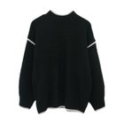 【アクアガレージ/aquagarage】のバイカラーモックネックニットトップス ブラック|ID: prp329100003785700 ipo3291000000024909835