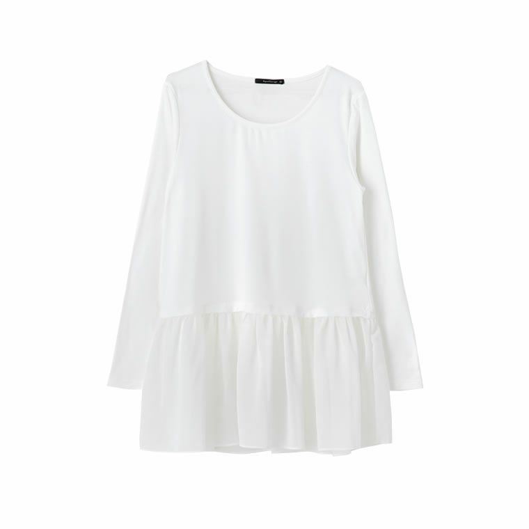 【アクアガレージ/aquagarage】のMUMU× インテリア・キッズ・メンズ・レディースファッション・服の通販 founy(ファニー) 　ファッション　Fashion　レディースファッション　Fashion for Women　トップス・カットソー　Cut & Sew Tops　シャツ・ブラウス・オフィスカジュアル　Elegant Blouses & Button-Ups　ロングTシャツ・Tシャツ　Longline T-Shirts & Tees　カットソー・ベーシックTシャツ　Cut-and-Sewn Tops / Stretch Tees & Basics　送料無料　Free Shipping　インナー　Innerwear　カットソー　Cut and Sewn Top　コラボ　Collaboration, Collab　プチプライス・低価格　Affordable / Budget Price　長袖　Long Sleeve, Full Sleeve　シフォン:オフホワイト|ID: prp329100003785710 ipo3291000000024909894
