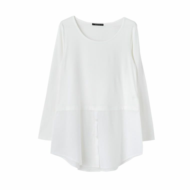 【アクアガレージ/aquagarage】のMUMU× インテリア・キッズ・メンズ・レディースファッション・服の通販 founy(ファニー) 　ファッション　Fashion　レディースファッション　Fashion for Women　トップス・カットソー　Cut & Sew Tops　シャツ・ブラウス・オフィスカジュアル　Elegant Blouses & Button-Ups　ロングTシャツ・Tシャツ　Longline T-Shirts & Tees　カットソー・ベーシックTシャツ　Cut-and-Sewn Tops / Stretch Tees & Basics　送料無料　Free Shipping　インナー　Innerwear　カットソー　Cut and Sewn Top　コラボ　Collaboration, Collab　プチプライス・低価格　Affordable / Budget Price　長袖　Long Sleeve, Full Sleeve　シャツ:オフホワイト|ID: prp329100003785710 ipo3291000000024909898