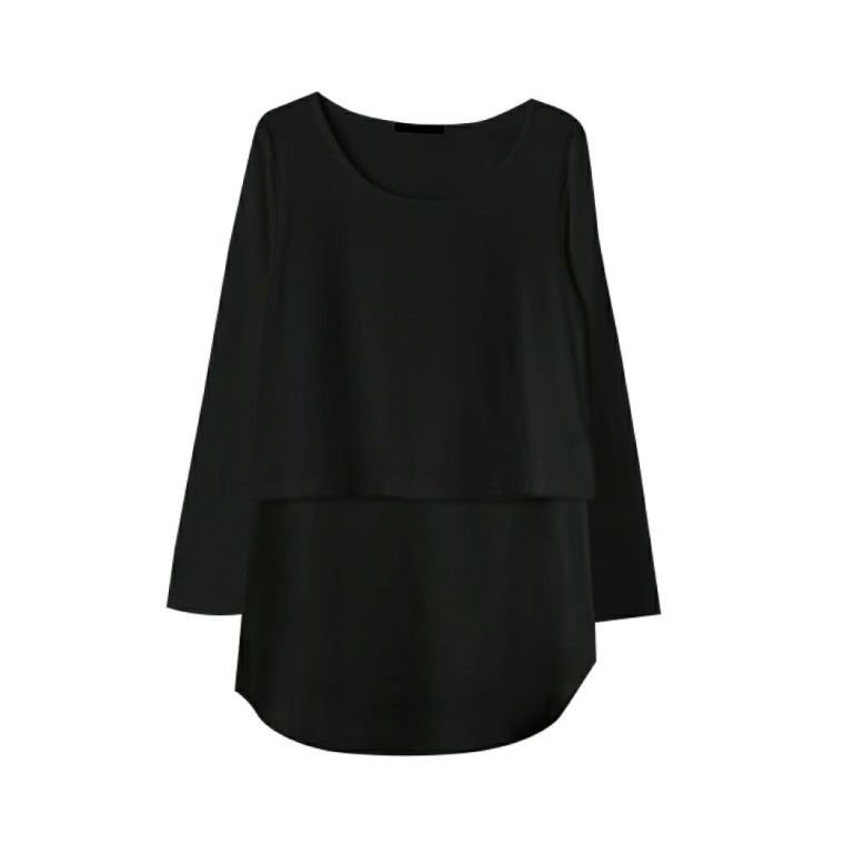 【アクアガレージ/aquagarage】のMUMU× インテリア・キッズ・メンズ・レディースファッション・服の通販 founy(ファニー) 　ファッション　Fashion　レディースファッション　Fashion for Women　トップス・カットソー　Cut & Sew Tops　シャツ・ブラウス・オフィスカジュアル　Elegant Blouses & Button-Ups　ロングTシャツ・Tシャツ　Longline T-Shirts & Tees　カットソー・ベーシックTシャツ　Cut-and-Sewn Tops / Stretch Tees & Basics　送料無料　Free Shipping　インナー　Innerwear　カットソー　Cut and Sewn Top　コラボ　Collaboration, Collab　プチプライス・低価格　Affordable / Budget Price　長袖　Long Sleeve, Full Sleeve　カットソー:ブラック|ID: prp329100003785710 ipo3291000000024909899