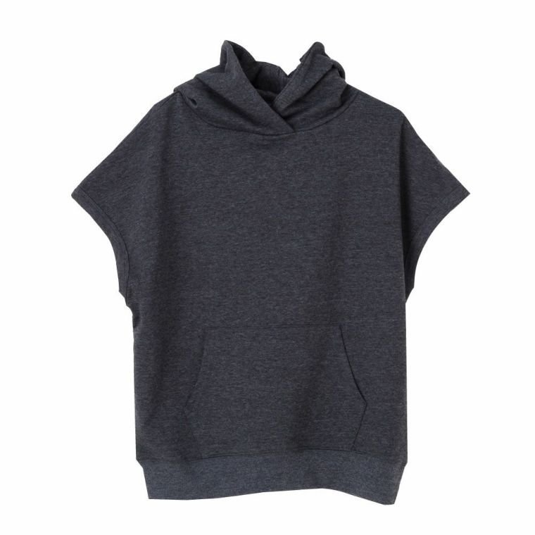 【アクアガレージ/aquagarage】のフレンチスリーブパーカー インテリア・キッズ・メンズ・レディースファッション・服の通販 founy(ファニー) 　ファッション　Fashion　レディースファッション　Fashion for Women　トップス・カットソー　Cut & Sew Tops　レディースパーカー・カジュアルフーディー　Casual Hoodies & Sweatshirts　スウェット・クルーネックトップス　Sweatshirts & Crewnecks / Relaxed Fit Sweat Tops　送料無料　Free Shipping　シンプル　Simple, Minimal　スリーブ　Sleeve, Long Sleeve / Short Sleeve　パーカー　Hoodie, Parka　フレンチ　French, French Style　プチプライス・低価格　Affordable / Budget Price　チャコール|ID: prp329100003785725 ipo3291000000024909951