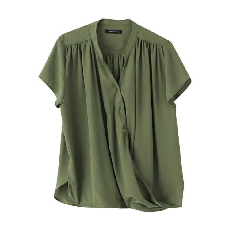 【アクアガレージ/aquagarage】のカシュクールシフォンブラウス インテリア・キッズ・メンズ・レディースファッション・服の通販 founy(ファニー) 　ファッション　Fashion　レディースファッション　Fashion for Women　トップス・カットソー　Cut & Sew Tops　シャツ・ブラウス・オフィスカジュアル　Elegant Blouses & Button-Ups　送料無料　Free Shipping　とろみ　Fluid, Flowy Fabric　カシュクール　Wrap Design　ギャザー　Gathered, Ruffled　シフォン　Chiffon, Lightweight Fabric　ドレープ　Drape, Draping Fabric　プチプライス・低価格　Affordable / Budget Price　カーキ|ID: prp329100003785732 ipo3291000000024909968