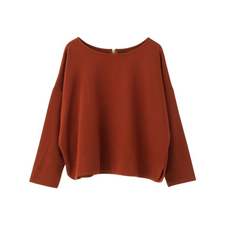 【アクアガレージ/aquagarage】のバックファスナーカットソー 無地 ボーダー インテリア・キッズ・メンズ・レディースファッション・服の通販 founy(ファニー) 　ファッション　Fashion　レディースファッション　Fashion for Women　トップス・カットソー　Cut & Sew Tops　シャツ・ブラウス・オフィスカジュアル　Elegant Blouses & Button-Ups　ロングTシャツ・Tシャツ　Longline T-Shirts & Tees　カットソー・ベーシックTシャツ　Cut-and-Sewn Tops / Stretch Tees & Basics　送料無料　Free Shipping　カットソー　Cut and Sewn Top　ショルダー　Shoulder, Shoulder Strap　ドロップ　Drop Shoulder, Dropped Style　プチプライス・低価格　Affordable / Budget Price　ボーダー　Border, Stripe　エレガント 上品　Elegant　無地　Plain, Solid Color　A/W・秋冬　Autumn/Winter　無地:テラコッタ|ID: prp329100003785738 ipo3291000000024909988