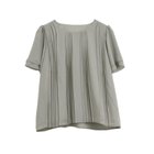 【アクアガレージ/aquagarage】の半袖or7分袖から選べる フロントプリーツシフォンブラウス アイスグレー|ID: prp329100003785763 ipo3291000000024910099