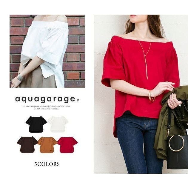 【アクアガレージ/aquagarage】のトップス オフショルダー 人気、トレンドファッション・服の通販 founy(ファニー) 　ファッション　Fashion　レディースファッション　WOMEN　トップス・カットソー　Tops/Tshirt　シャツ/ブラウス　Shirts/Blouses　ロング / Tシャツ　T-Shirts　カットソー　Cut and Sewn　オフショルダー　Off Shoulder　カットソー　Cut And Sew　フレア　Flare　プチプライス・低価格　Affordable　今季　This Season　 other-1|ID: prp329100003785773 ipo3291000000024910132