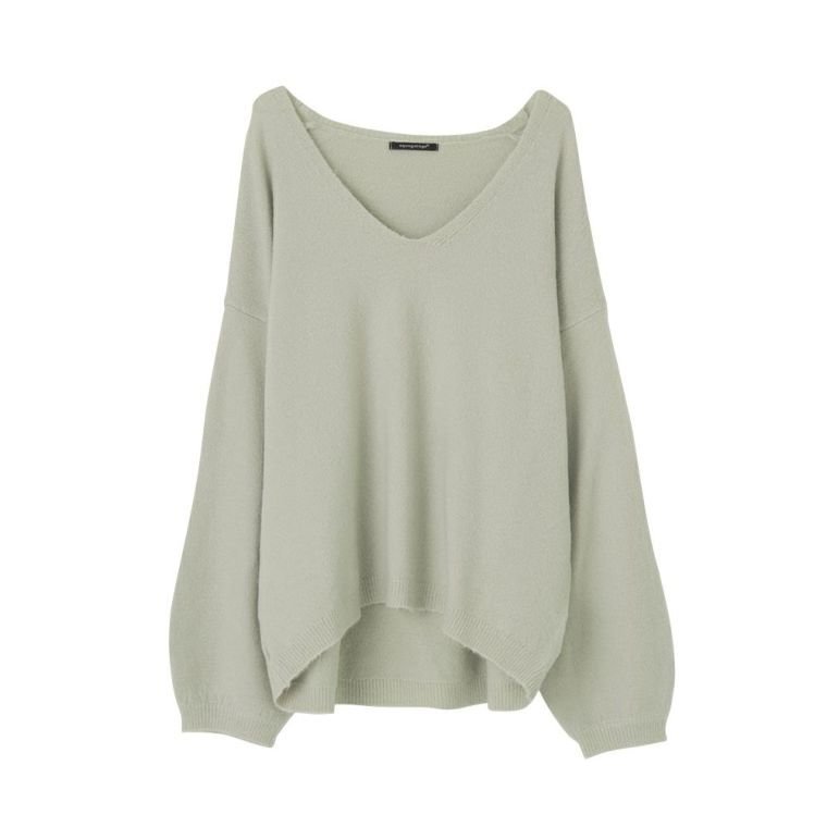【アクアガレージ/aquagarage】の【最終値下げ価格】ボリューム袖Vネックニットトップス インテリア・キッズ・メンズ・レディースファッション・服の通販 founy(ファニー) 　ファッション　Fashion　レディースファッション　Fashion for Women　トップス・カットソー　Cut & Sew Tops　ニット　Knit Tops & Sweaters　Vネックトップス　V-Neck Tops / V-Cut Neckline Shirts　シンプル　Simple, Minimal　スリーブ　Sleeve, Long Sleeve / Short Sleeve　セーター　Sweater, Knitwear　プチプライス・低価格　Affordable / Budget Price　グレー|ID: prp329100003785822 ipo3291000000033318018