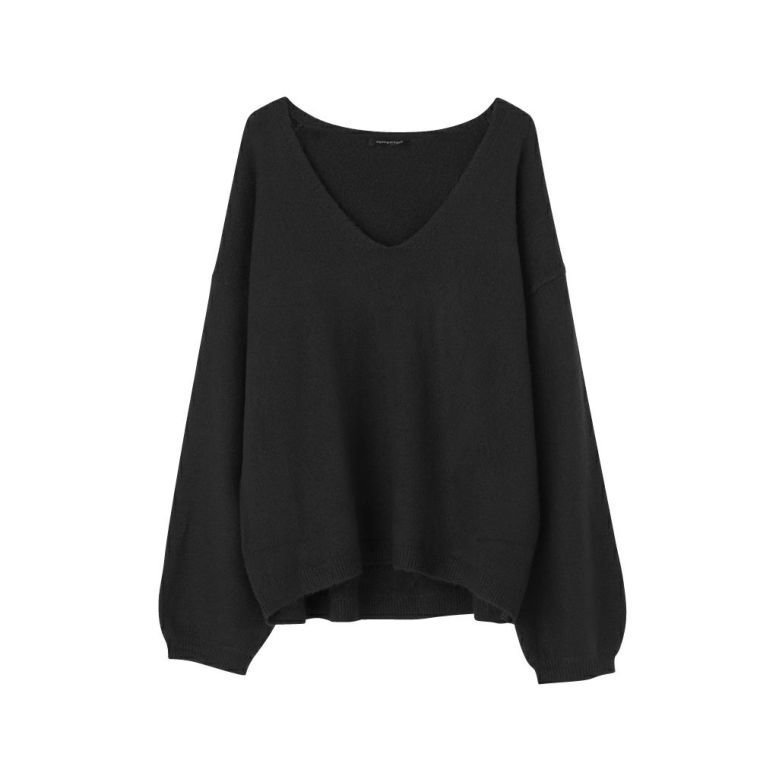 【アクアガレージ/aquagarage】の【最終値下げ価格】ボリューム袖Vネックニットトップス インテリア・キッズ・メンズ・レディースファッション・服の通販 founy(ファニー) 　ファッション　Fashion　レディースファッション　Fashion for Women　トップス・カットソー　Cut & Sew Tops　ニット　Knit Tops & Sweaters　Vネックトップス　V-Neck Tops / V-Cut Neckline Shirts　シンプル　Simple, Minimal　スリーブ　Sleeve, Long Sleeve / Short Sleeve　セーター　Sweater, Knitwear　プチプライス・低価格　Affordable / Budget Price　ブラック|ID: prp329100003785822 ipo3291000000033318021