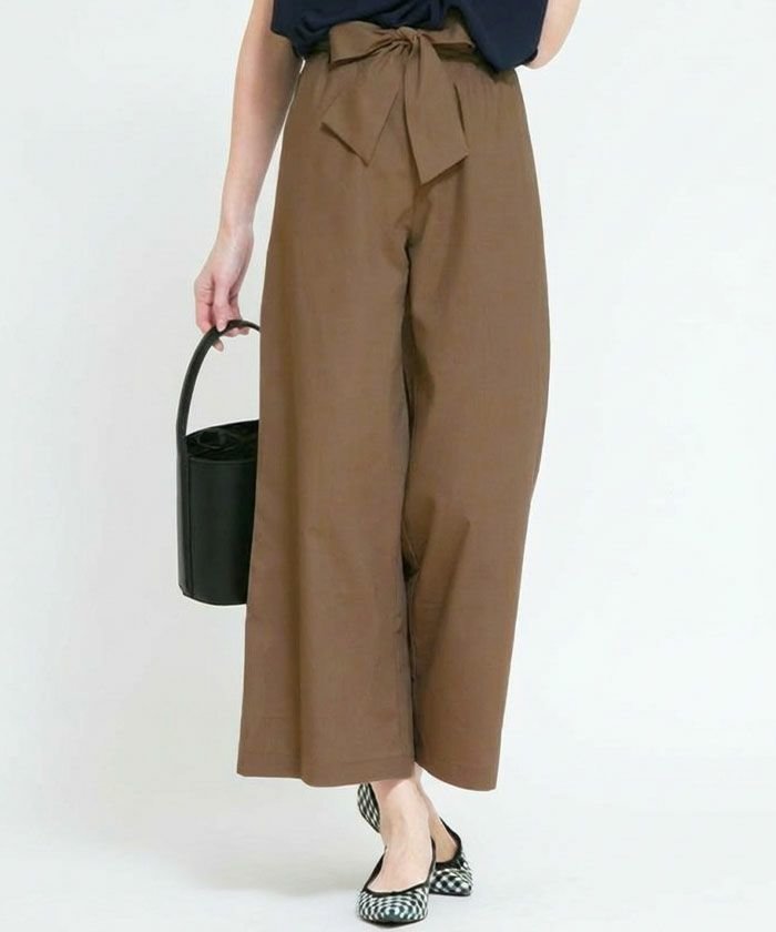 【アクアガレージ/aquagarage】のリボンベルト付きワイドパンツ|美脚&ウエストマークで細見え叶う| 人気、トレンドファッション・服の通販 founy(ファニー) 　ファッション　Fashion　レディースファッション　Fashion for Women　パンツ　Pants & Trousers　ベルト&ウエストマーク　Belts & Waist Accessories　クロップド　Cropped, Short Length　タンク　Tank Top, Sleeveless Top　リネン　Linen, Linen Fabric　リボン　Ribbon, Bow　リラックス　Relax, Relaxed Fit　ロング　Long, Long-Length　ワイド　Wide, Wide Fit　送料無料　Free Shipping　プチプライス・低価格　Affordable / Budget Price　おすすめ　Recommended / Our Picks　エレガント 上品　Elegant　 other-1|ID: prp329100003785826 ipo3291000000035648505