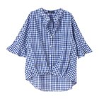 【アクアガレージ/aquagarage】のフレアスリーブスキッパーブラウス|二の腕カバー&きれいめ抜け感トップス| 人気、トレンドファッション・服の通販 founy(ファニー) ファッション Fashion レディースファッション Fashion for Women トップス・カットソー Cut & Sew Tops シャツ・ブラウス・オフィスカジュアル Elegant Blouses & Button-Ups スキッパー Skipper, Open Collar スリーブ Sleeve, Long Sleeve / Short Sleeve デニム Denim, Jeans Material バランス Balance, Style Balance フレア Flare, Flared 送料無料 Free Shipping プチプライス・低価格 Affordable / Budget Price 夏 Summer エレガント 上品 Elegant ビジネス 仕事 通勤 Business / Work / Commuting thumbnail ギンガム:ブルー|ID: prp329100003785833 ipo3291000000026161075