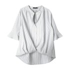 【アクアガレージ/aquagarage】のフレアスリーブスキッパーブラウス|二の腕カバー&きれいめ抜け感トップス| 人気、トレンドファッション・服の通販 founy(ファニー) ファッション Fashion レディースファッション Fashion for Women トップス・カットソー Cut & Sew Tops シャツ・ブラウス・オフィスカジュアル Elegant Blouses & Button-Ups スキッパー Skipper, Open Collar スリーブ Sleeve, Long Sleeve / Short Sleeve デニム Denim, Jeans Material バランス Balance, Style Balance フレア Flare, Flared 送料無料 Free Shipping プチプライス・低価格 Affordable / Budget Price 夏 Summer エレガント 上品 Elegant ビジネス 仕事 通勤 Business / Work / Commuting thumbnail ストライプ:ブラック|ID: prp329100003785833 ipo3291000000026161076