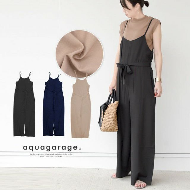【アクアガレージ/aquagarage】のウエストリボン付きオールインワン サロペット ジャンプスーツ インテリア・キッズ・メンズ・レディースファッション・服の通販 founy(ファニー) https://founy.com/ ファッション Fashion レディースファッション Fashion for Women ワンピース Dresses オールインワン・ワンピース Dresses and Jumpsuits サロペット&オールインワン Dungarees & Jumpsuit Styles 送料無料 Free Shipping サロペット Overalls, Salopette スーツ Suit, Formalwear プチプライス・低価格 Affordable / Budget Price リボン Ribbon, Bow |ID: prp329100003785868 ipo3291000000034106729