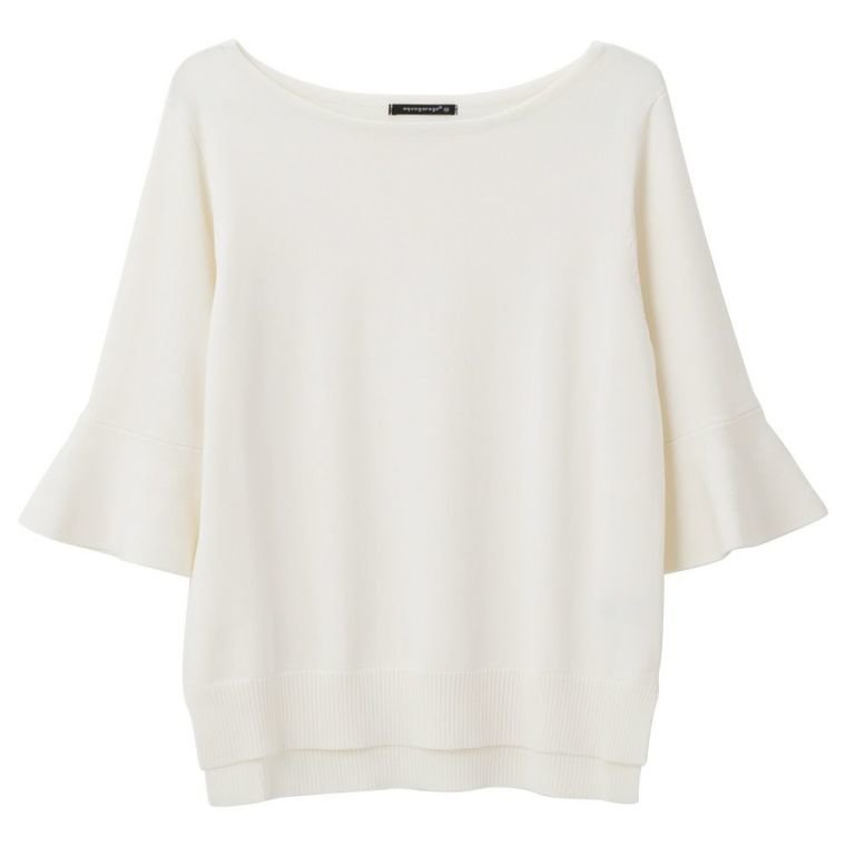 【アクアガレージ/aquagarage】のフレアスリーブサマーニット インテリア・キッズ・メンズ・レディースファッション・服の通販 founy(ファニー) ファッション Fashion レディースファッション Fashion for Women トップス・カットソー Cut & Sew Tops ニット Knit Tops & Sweaters 送料無料 Free Shipping エレガント 上品 Elegant サマー Summer, Summer Style スリット Slit, Slit Detail スリーブ Sleeve, Long Sleeve / Short Sleeve セーター Sweater, Knitwear フレア Flare, Flared プチプライス・低価格 Affordable / Budget Price オフホワイト|ID: prp329100003785961 ipo3291000000024910683