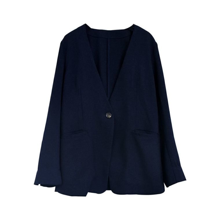 【アクアガレージ/aquagarage】のノーラペルジャケット インテリア・キッズ・メンズ・レディースファッション・服の通販 founy(ファニー) 　ファッション　Fashion　レディースファッション　Fashion for Women　アウター　Coat / Outerwear Collection　レディースジャケット・軽アウター　Jackets　シンプル　Simple, Minimal　ジャケット　Jacket, Outerwear　スリット　Slit, Slit Detail　プチプライス・低価格　Affordable / Budget Price　ベーシック　Basic, Essential　リネン　Linen, Linen Fabric　ネイビー|ID: prp329100003786112 ipo3291000000026262654