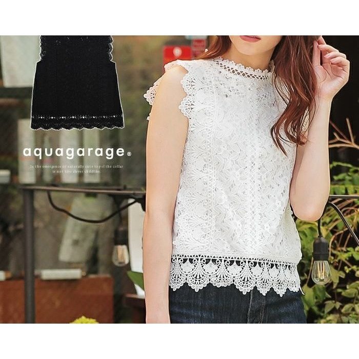 【アクアガレージ/aquagarage】のスカラップレースブラウス 人気、トレンドファッション・服の通販 founy(ファニー) 　ファッション　Fashion　レディースファッション　Fashion for Women　トップス・カットソー　Cut & Sew Tops　シャツ・ブラウス・オフィスカジュアル　Elegant Blouses & Button-Ups　送料無料　Free Shipping　インナー　Innerwear　クラシカル　Classical, Vintage-Inspired　フェミニン　Feminine, Girly　プチプライス・低価格　Affordable / Budget Price　レース　Lace, Lace Fabric　 other-1|ID: prp329100003786120 ipo3291000000024911304