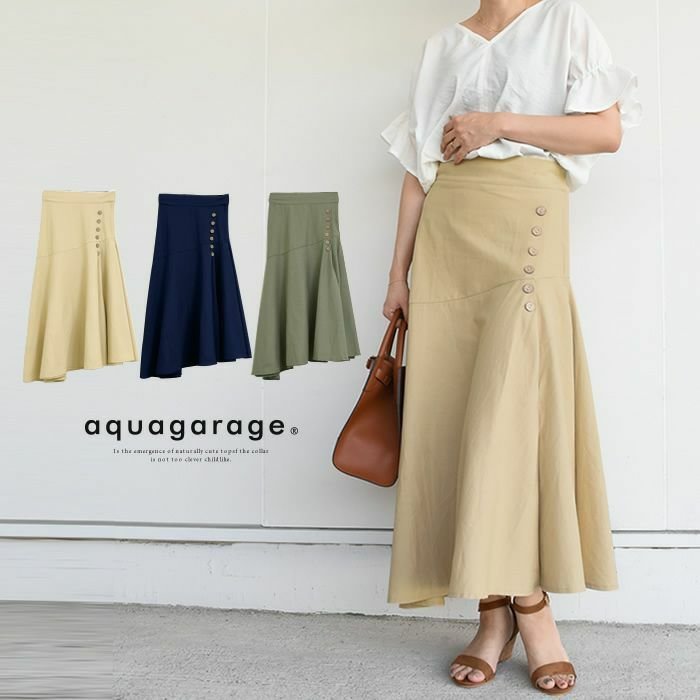 【アクアガレージ/aquagarage】のタイトフレアスカート 人気、トレンドファッション・服の通販 founy(ファニー) 　ファッション　Fashion　レディースファッション　WOMEN　スカート　Skirt　Aライン/フレアスカート　Flared A-Line Skirts　プチプライス・低価格　Affordable　マキシ　Maxi　ロング　Long　 other-1|ID: prp329100003786194 ipo3291000000024911583