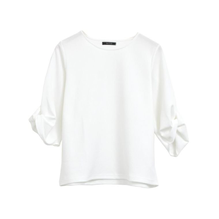 【アクアガレージ/aquagarage】のつぼみ袖トップス インテリア・キッズ・メンズ・レディースファッション・服の通販 founy(ファニー) 　ファッション　Fashion　レディースファッション　Ladies' Fashion Online　トップス・カットソー　Tops/Tshirt　シャツ/ブラウス　Shirts/Blouses　ロング / Tシャツ　T-Shirts　カットソー　Cut and Sewn　送料無料　Free Shipping　カットソー　Cut And Sew　シンプル　Simple　プチプライス・低価格　Affordable　エレガント 上品　Elegant　アイボリー|ID: prp329100003786196 ipo3291000000032366610