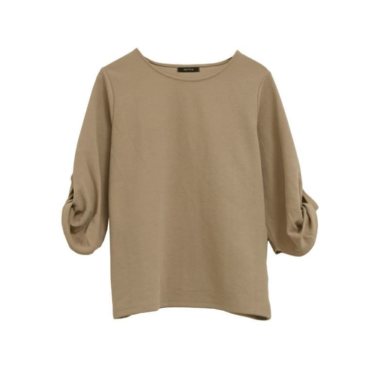 【アクアガレージ/aquagarage】のつぼみ袖トップス インテリア・キッズ・メンズ・レディースファッション・服の通販 founy(ファニー) 　ファッション　Fashion　レディースファッション　Ladies' Fashion Online　トップス・カットソー　Tops/Tshirt　シャツ/ブラウス　Shirts/Blouses　ロング / Tシャツ　T-Shirts　カットソー　Cut and Sewn　送料無料　Free Shipping　カットソー　Cut And Sew　シンプル　Simple　プチプライス・低価格　Affordable　エレガント 上品　Elegant　ベージュ|ID: prp329100003786196 ipo3291000000032366613