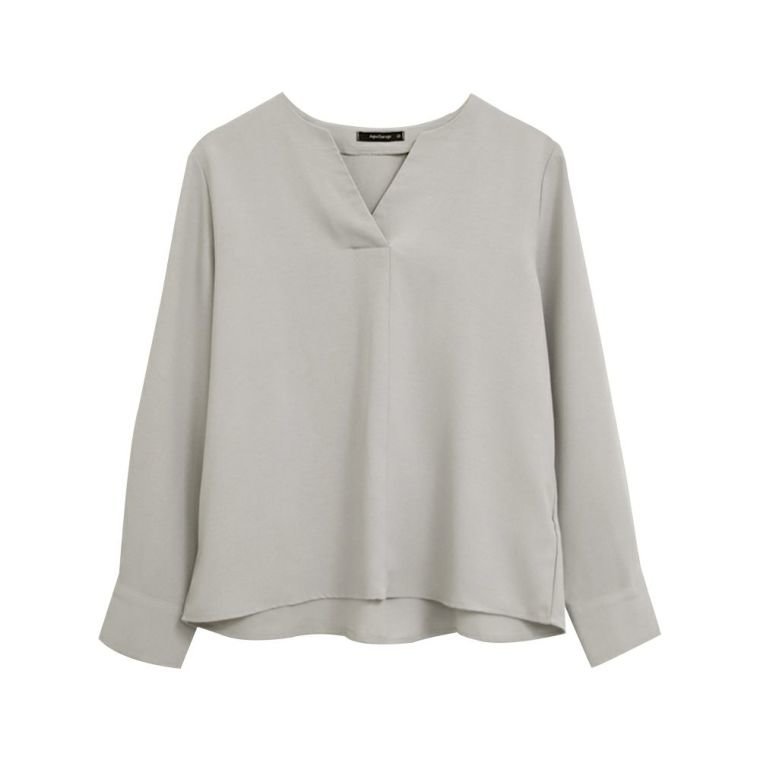 【アクアガレージ/aquagarage】のキーネックブラウス インテリア・キッズ・メンズ・レディースファッション・服の通販 founy(ファニー) 　ファッション　Fashion　レディースファッション　Fashion for Women　トップス・カットソー　Cut & Sew Tops　シャツ・ブラウス・オフィスカジュアル　Elegant Blouses & Button-Ups　送料無料　Free Shipping　プチプライス・低価格　Affordable / Budget Price　エレガント 上品　Elegant　グレー|ID: prp329100003786215 ipo3291000000024911641