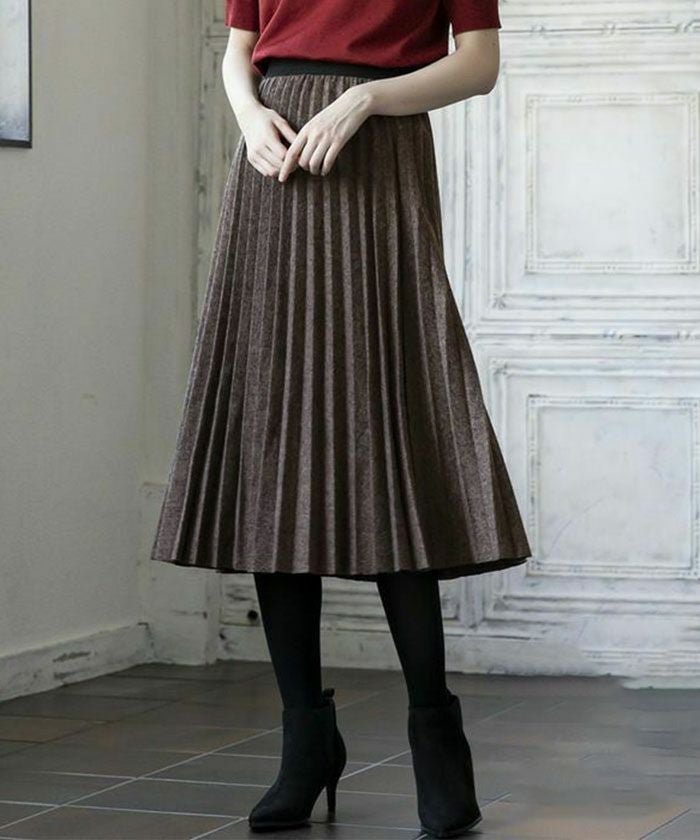 【アクアガレージ/aquagarage】のメランジニットプリーツスカート インテリア・キッズ・メンズ・レディースファッション・服の通販 founy(ファニー) https://founy.com/ ファッション Fashion レディースファッション Fashion for Women スカート Skirts プリーツスカート / 上品フェミニンスタイル Pleated Skirts プチプライス・低価格 Affordable / Budget Price プリーツ Pleats, Pleated ミックス Mix, Mixed Style 楽ちん Easy Fit, Comfortable A/W・秋冬 Autumn/Winter |ID: prp329100003786222 ipo3291000000036291607