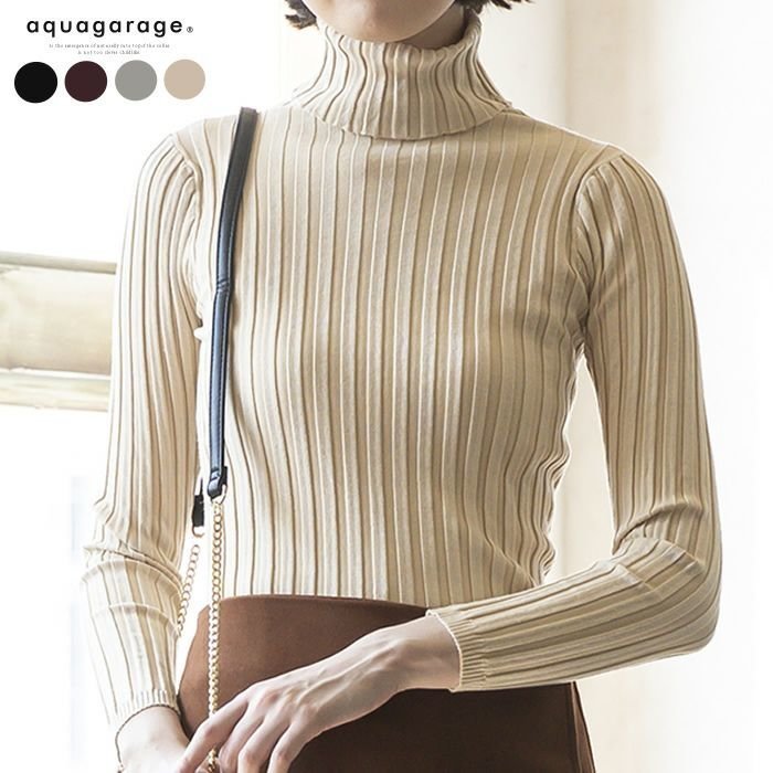 【アクアガレージ/aquagarage】の【最終値下げ価格】フィットタートルリブニット 人気、トレンドファッション・服の通販 founy(ファニー) 　ファッション　Fashion　レディースファッション　Fashion for Women　トップス・カットソー　Cut & Sew Tops　ニット　Knit Tops & Sweaters　なめらか　Smooth, Silky Texture　セーター　Sweater, Knitwear　プチプライス・低価格　Affordable / Budget Price　 other-1|ID: prp329100003786223 ipo3291000000033317911