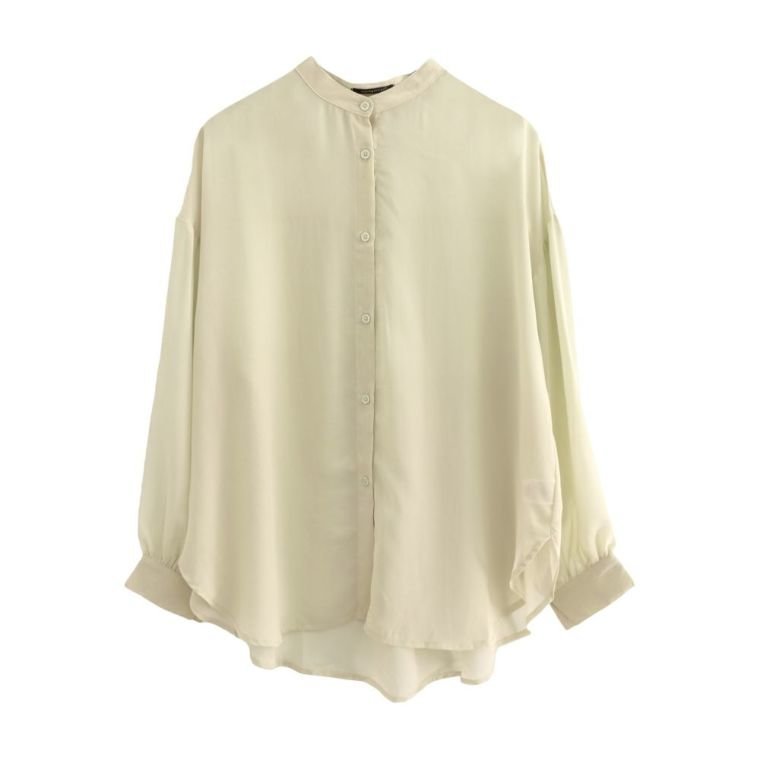 【アクアガレージ/aquagarage】のバンドカラーロングシアーシャツ インテリア・キッズ・メンズ・レディースファッション・服の通販 founy(ファニー) 　ファッション　Fashion　レディースファッション　Fashion for Women　トップス・カットソー　Cut & Sew Tops　シャツ・ブラウス・オフィスカジュアル　Elegant Blouses & Button-Ups　送料無料　Free Shipping　シフォン　Chiffon, Lightweight Fabric　シンプル　Simple, Minimal　ビッグ　Big, Oversized　フロント　Front, Front Design　プチプライス・低価格　Affordable / Budget Price　イエロー|ID: prp329100003786315 ipo3291000000024911911