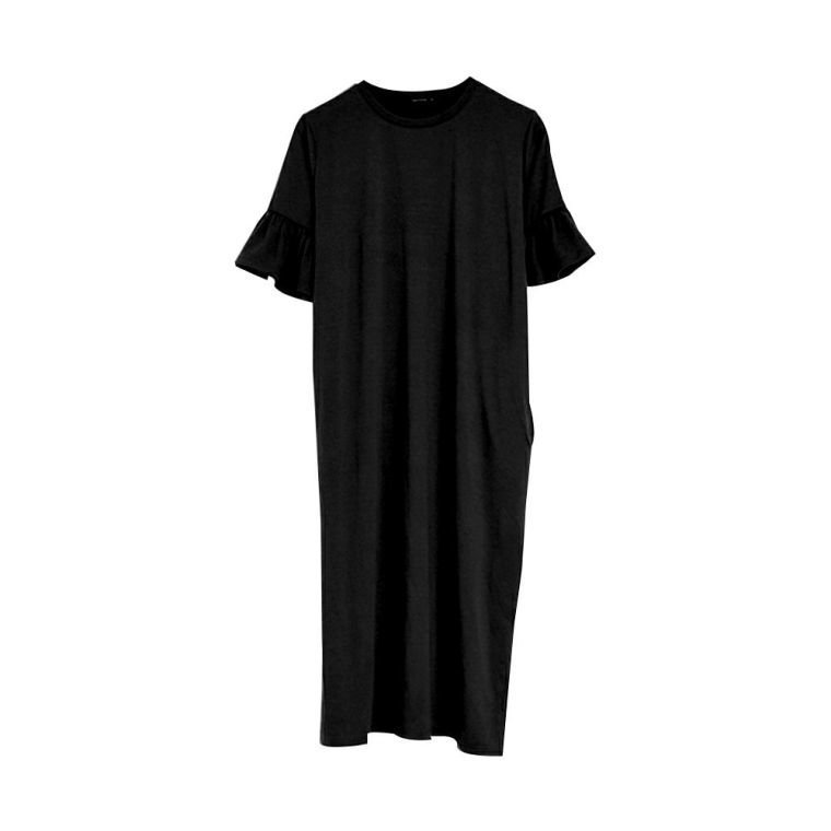 【アクアガレージ/aquagarage】の【最終値下げ価格】フリル袖カットソーワンピース 人気、トレンドファッション・服の通販 founy(ファニー) 　ファッション　Fashion　レディースファッション　Fashion for Women　ワンピース　Dresses　お家時間・ステイホーム　Stay Home / At Home　スリット　Slit, Slit Detail　フリル　Frill, Ruffle　プチプライス・低価格　Affordable / Budget Price　マキシ　Maxi, Full Length　ロング　Long, Long-Length　エレガント 上品　Elegant　 other-1|ID: prp329100003786379 ipo3291000000029131807