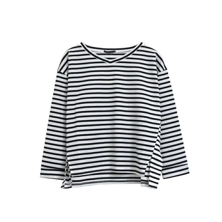 【アクアガレージ/aquagarage】の【最終値下げ価格】ドルマンシルエットカットソー インテリア・キッズ・メンズ・レディースファッション・服の通販 founy(ファニー) 　ファッション　Fashion　レディースファッション　Fashion for Women　トップス・カットソー　Cut & Sew Tops　シャツ・ブラウス・オフィスカジュアル　Elegant Blouses & Button-Ups　ロングTシャツ・Tシャツ　Longline T-Shirts & Tees　カットソー・ベーシックTシャツ　Cut-and-Sewn Tops / Stretch Tees & Basics　カットソー　Cut and Sewn Top　スリット　Slit, Slit Detail　プチプライス・低価格　Affordable / Budget Price　ロング　Long, Long-Length　ボーダー|ID: prp329100003786439 ipo3291000000033317386